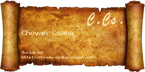 Chovan Csaba névjegykártya